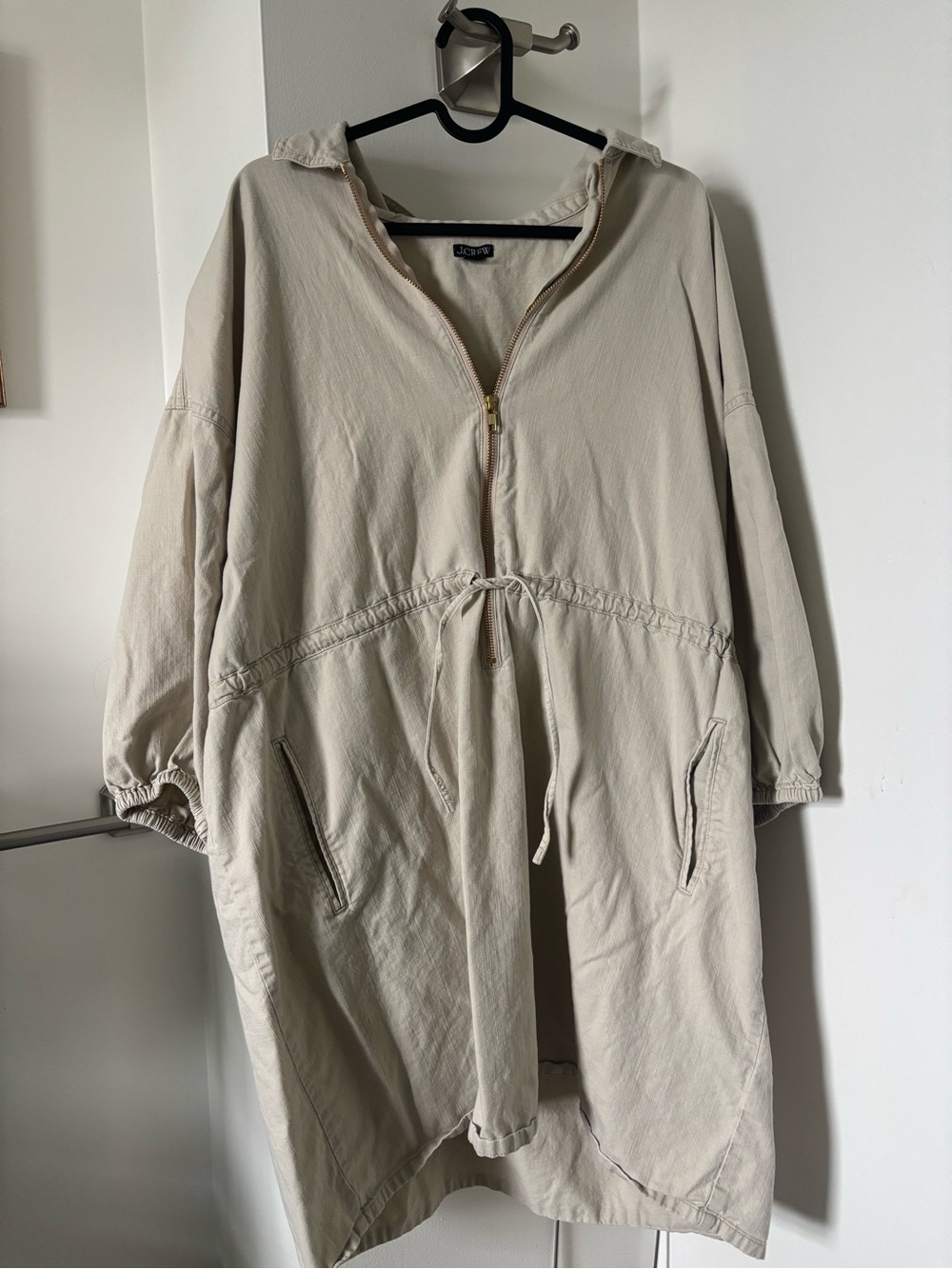 J. Crew Light Beige Drawstring Dress